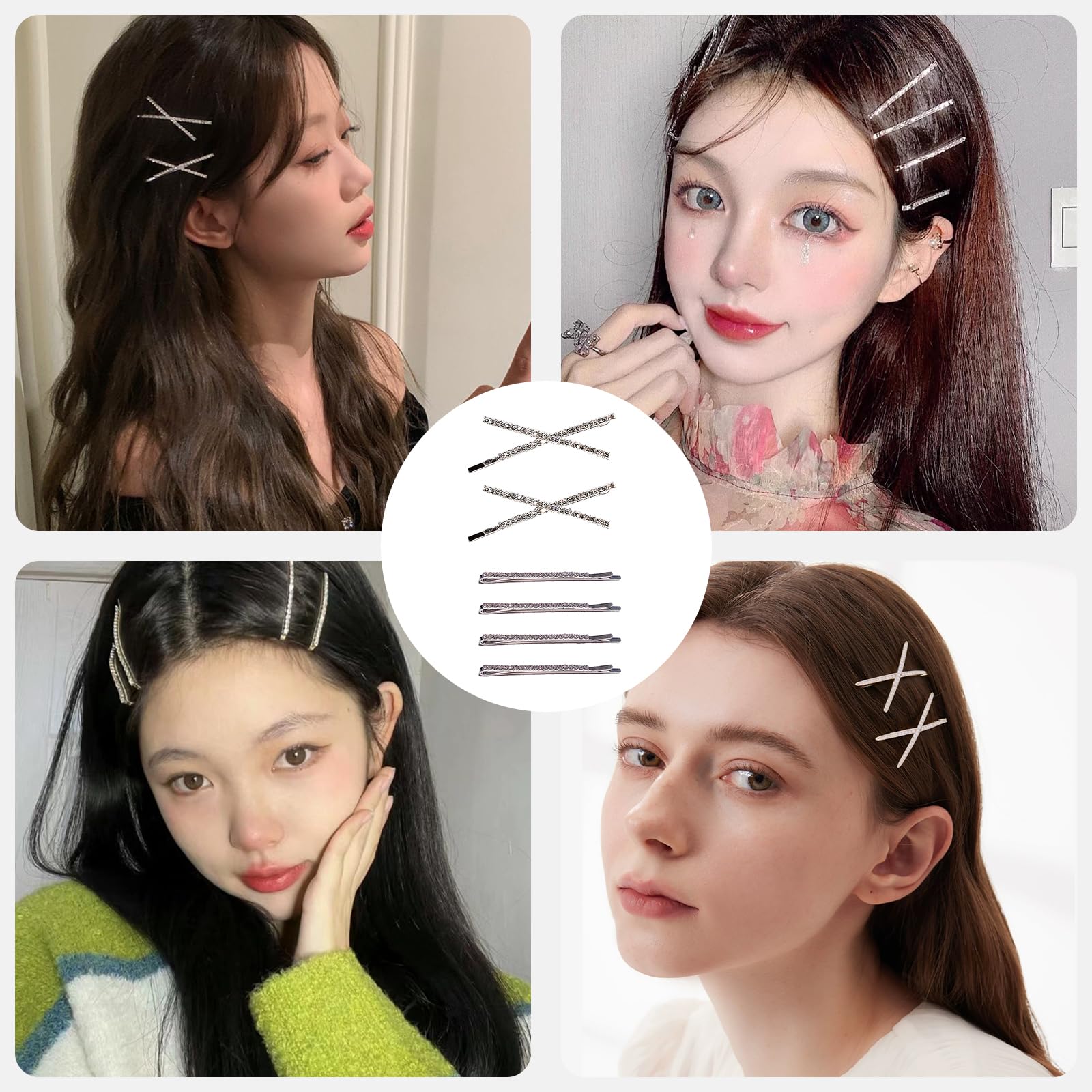 Amazon | Doyime ヘアピン (6本セット) ダイヤモンドヘアピン 前髪